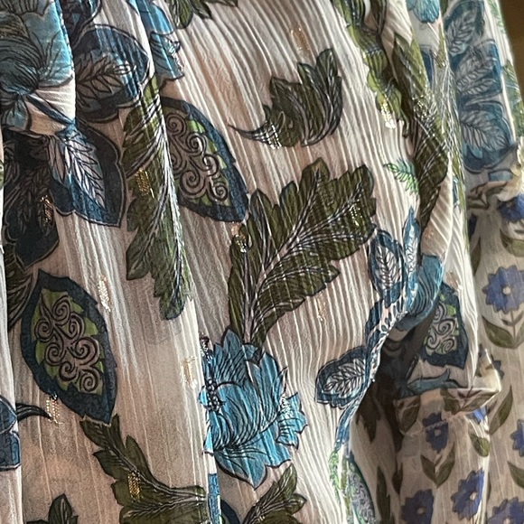 NWT MISA Los Angeles Elisabetta Chic Boho Blue White Floral Blouson Mini Dress - Picture 7 of 10